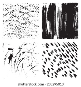 Set of grunge textures. Scratches, line and brushed pattern