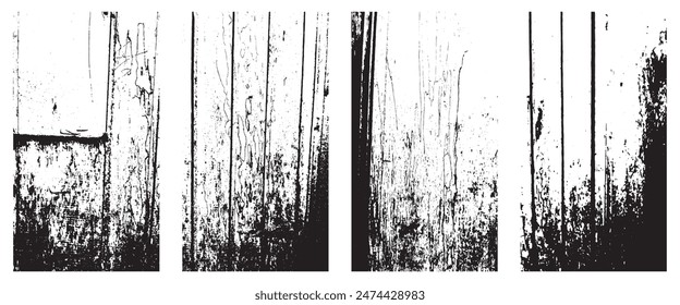 Set of Grunge Textures with Stripes or Fiber Patterns