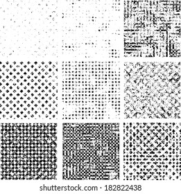 Set of grunge textures. Vector illustration.