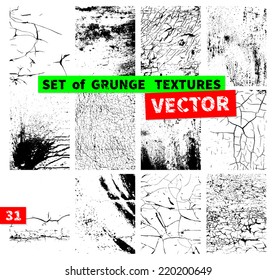 Set of grunge textures. Vector illustration