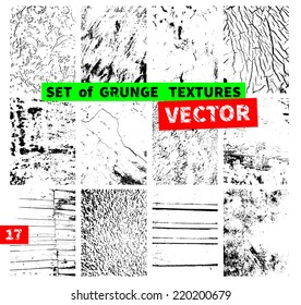 Set of grunge textures. Vector illustration