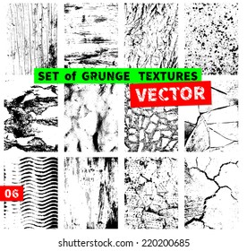 Set of grunge textures. Vector illustration