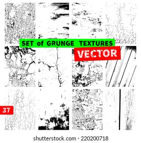 Set of grunge textures. Vector illustration