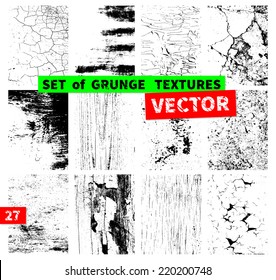Set of grunge textures. Vector illustration