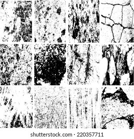 Set of grunge textures. Vector illustration