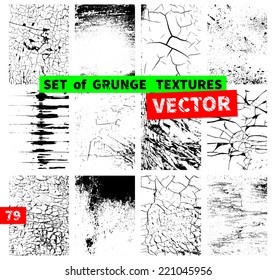 Set of grunge textures. Vector illustration
