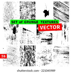 Set of grunge textures. Vector illustration