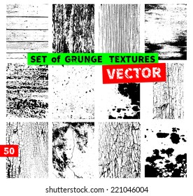 Set of grunge textures. Vector illustration