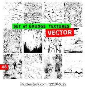 Set of grunge textures. Vector illustration
