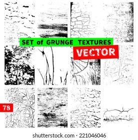 Set of grunge textures. Vector illustration