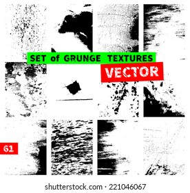 Set of grunge textures. Vector illustration