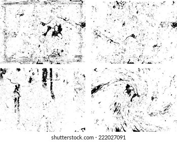 Set of grunge textures. Vector illustration