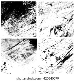 Set of grunge textures. Vector illustration. 