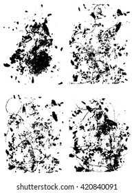 Set of grunge textures. Vector illustration. 