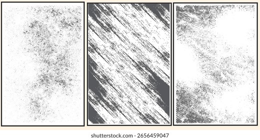 Set of grunge textures.Distress overlay textures.Vector template.