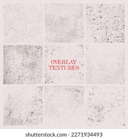 Conjunto de texturas de color gris.Texturas superpuestas perturbadas.