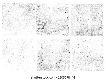 Set of grunge textures.Vector distress overlay textures.