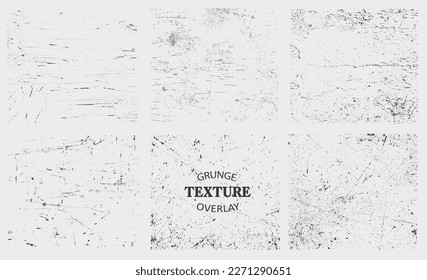 Set of grunge textures.Vector distress overlay textures.