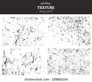Set of grunge textures.Vector distress overlay textures.