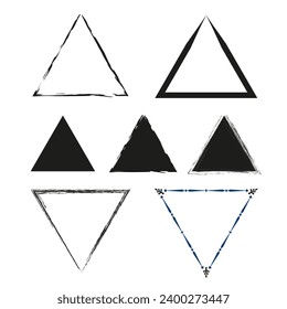 Set of Grunge Triangle brush texture stamp. Vector illustration. EPS 10.