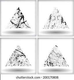 Set of grunge triangles. Vector illustration