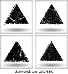 Set of grunge triangles. Vector illustration