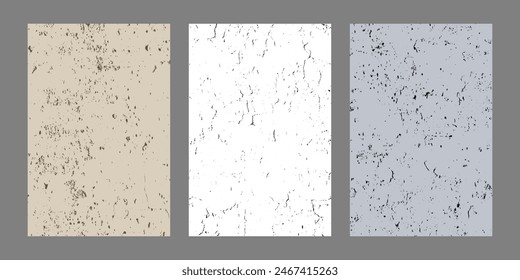 Set Grunge Urban Backgrounds. Texture Vector. Grain ,Simply Place illustration over any Object to Create grungy Effect .Faded paint, abstract,splattered, cracked, dirty, texture for your design.