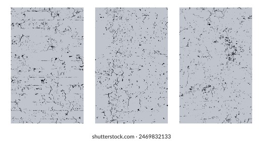 Set Grunge Urban Backgrounds. Texture Vector. Grain ,Simply Place illustration over any Object to Create grungy Effect .Faded paint, abstract,splattered, cracked, dirty, texture for your design.