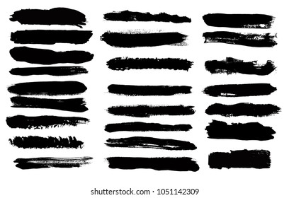 Set of grunge vector brush strokes