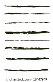 A set of grunge vector brush strokes (individual objects).