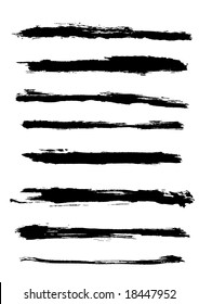 A set of grunge vector brush strokes (individual objects).