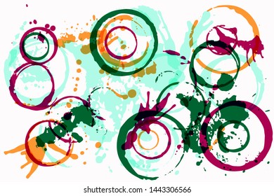 Set of grunge vector cup stains or vine glass marks isolated on white. Ink, wine, water, paint or other liquid cup stains. Spray splashes collection