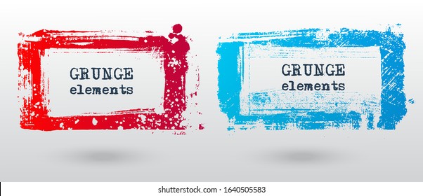 Set of grunge vector frames. Grunge background. Abstract retro background. Vintage vector backgrounds. Design elements. Texture background. Abstract shapes vector pack