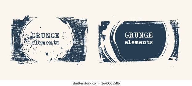 Set of grunge vector frames. Grunge background. Abstract retro background. Vintage vector backgrounds. Design stamp elements. Texture stamp background. Abstract shapes vector pack