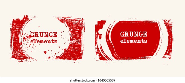 Set of grunge vector frames. Grunge background. Abstract retro background. Vintage vector backgrounds. Design stamp elements. Texture stamp background. Abstract shapes vector pack