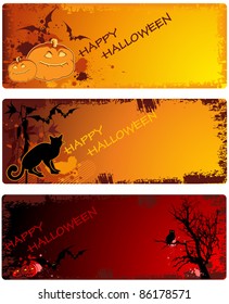 set of grunge vector Halloween banners