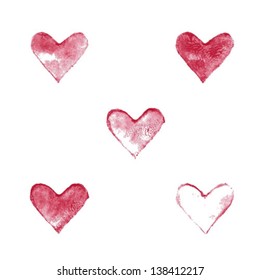 Set of grunge vector hearts. Design elements. Retro background. Vintage background. Valentine background. Abstract background. Grunge heart. Abstract shape