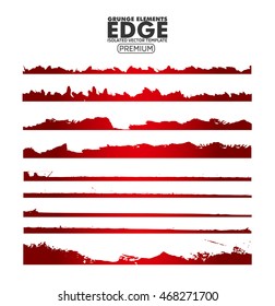 Set of grunge vector ink edges (individual objects) Design elements for your projects. Hand drawn brushstroke lines pattern background illustration