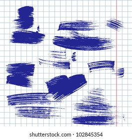 Set of grunge vector pen