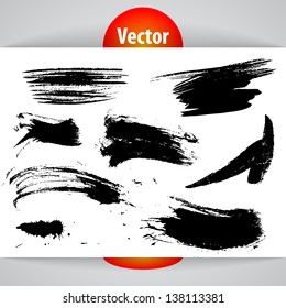 Set of grunge vector pen on banner