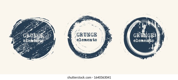 Set of grunge vector round and circle. Grunge background. Abstract retro background. Vintage vector backgrounds. Design elements. Texture background. Abstract shapes vector pack