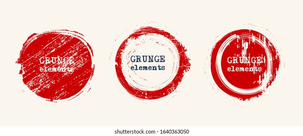 Set of grunge vector round and circle. Grunge background. Abstract retro background. Vintage vector backgrounds. Design elements. Texture background. Abstract shapes vector pack