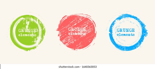 Set of grunge vector round and circle. Grunge background. Abstract retro background. Vintage vector backgrounds. Design elements. Texture background. Abstract shapes vector pack