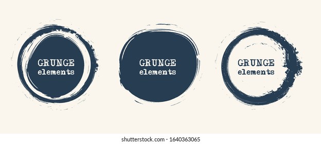 Set of grunge vector round and circle. Grunge background. Abstract retro background. Vintage vector backgrounds. Design elements. Texture background. Abstract shapes vector pack