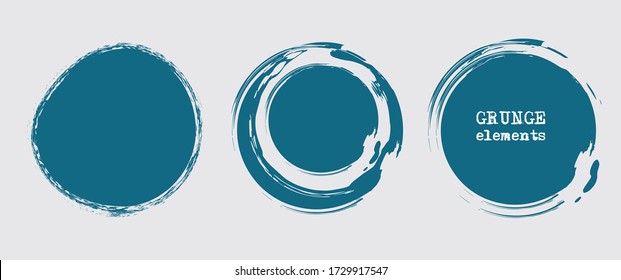 Satz von Grunge Vektor rund und Kreis. Grunge Hintergrund. Abstrakter Retro-Hintergrund. Vintage Vektor Hintergründe. Designelemente. Texturhintergrund. Abstrakte Formen Vektorpackung