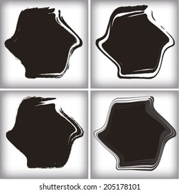 Set of grunge vector shapes