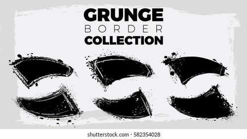 Set of grunge vector shapes. Vector banners. Abstract shapes. Big pack. Grunge art. Retro background. Vintage background. Design element, grunge border splatter