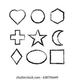 Set of  grunge vector shapes. Vector banners. Abstract shapes. Grunge art Vintage background. Design elements