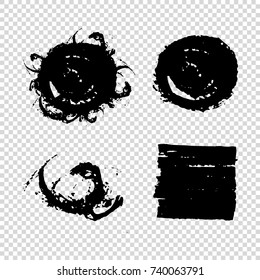 Set of grunge vector shapes. Dirty Artistic Design Elements. Vector illustration.