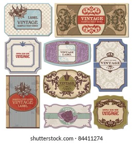set of grunge vintage labels